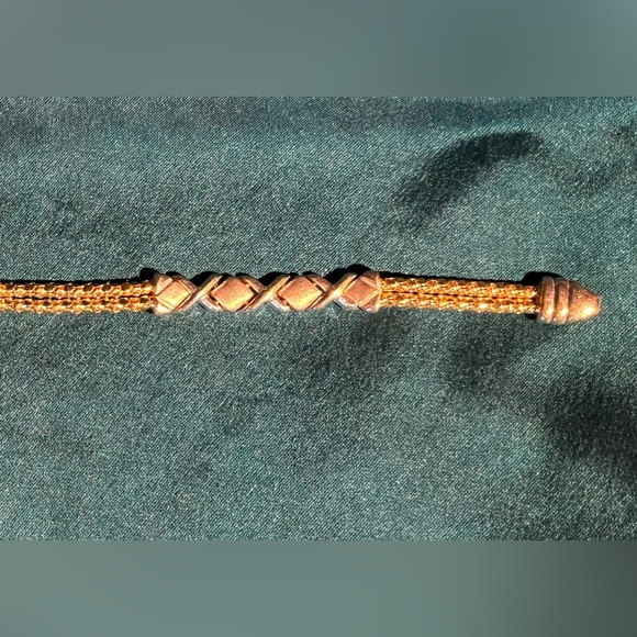 ARPAS 14K two tone white & yellow gold bracelet. - Picture 6 of 7